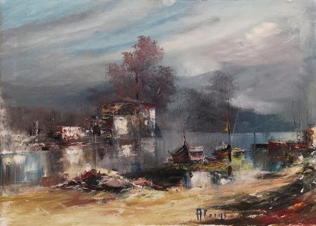Art work by Romano Aloigi Paesaggio - oil canvas 